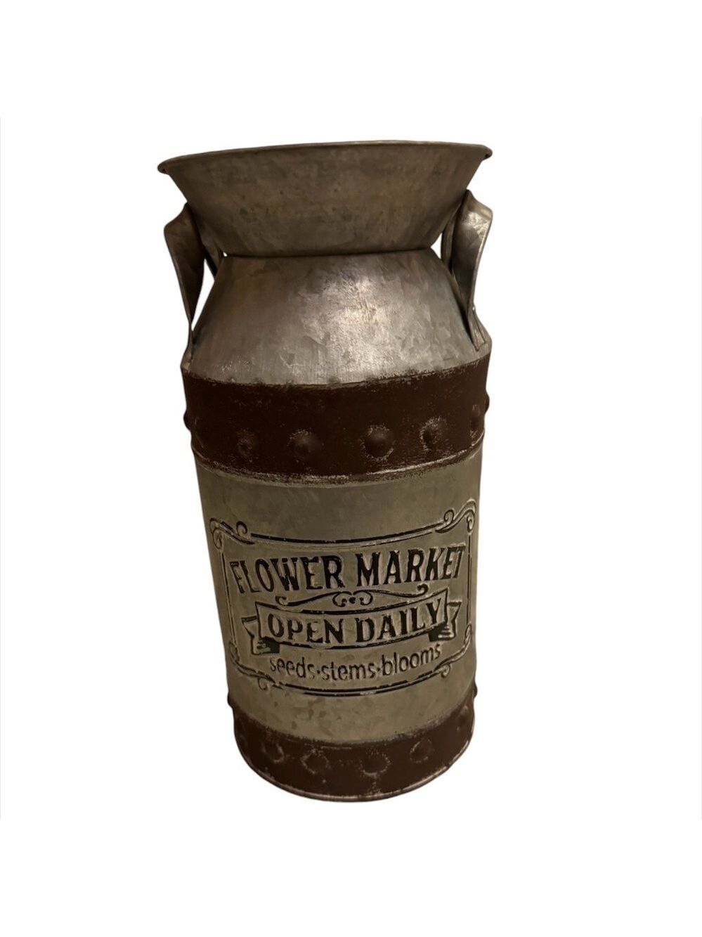Metal Flower Market Vase Vintage Style